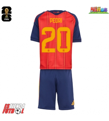 España Pedri Gonzalez #20 Primera Equipación Niños Mundial 2026 Manga Corta (+ Pantalones cortos)